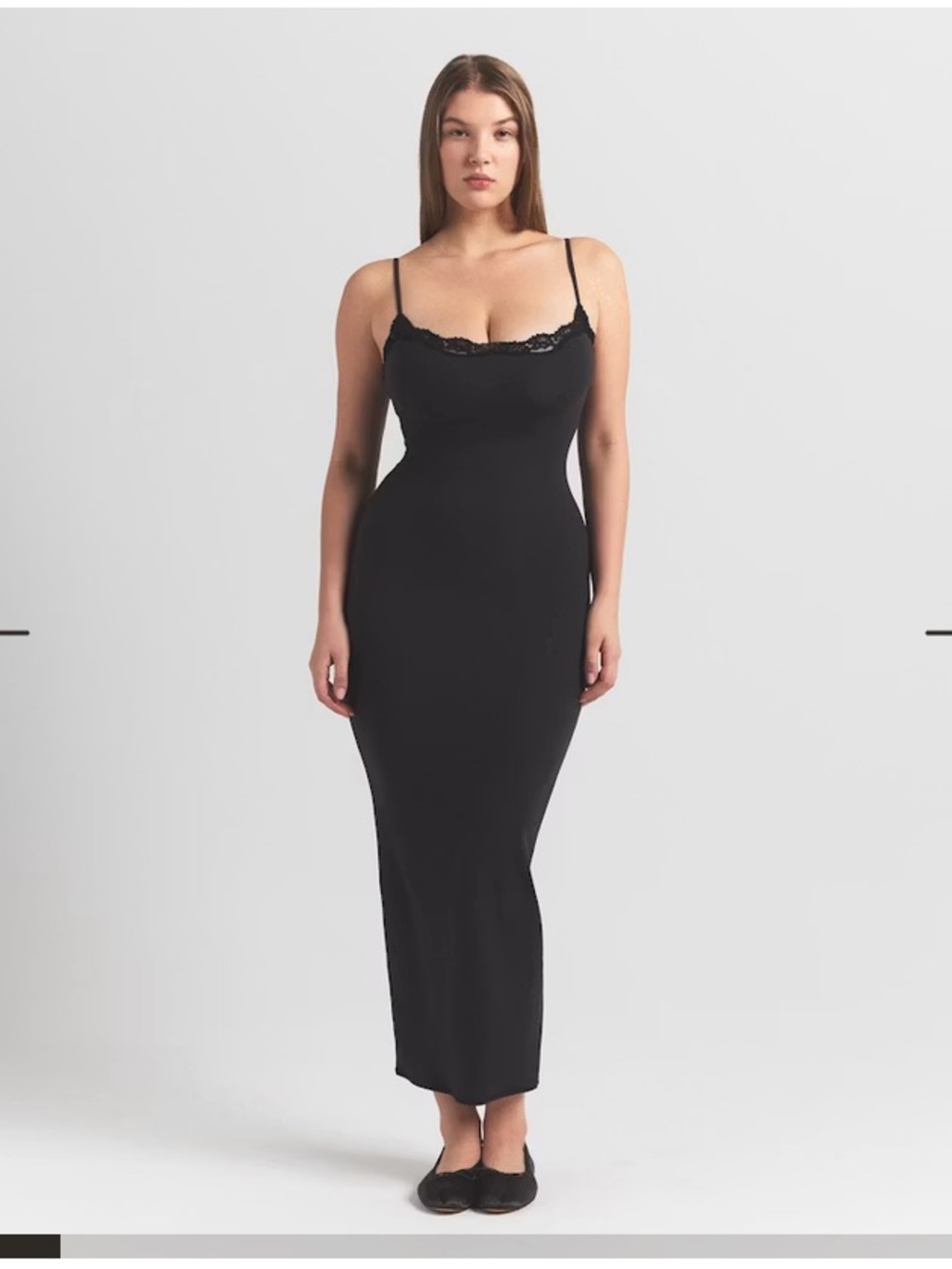 SKIMS Fits Everybody Lace Long slip dress onyx NWT